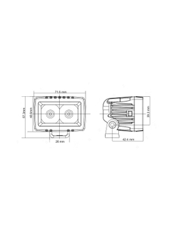 Светодиодные фары рабочего света AURORA 76x38 мм 20W LED (комплект 2 шт)