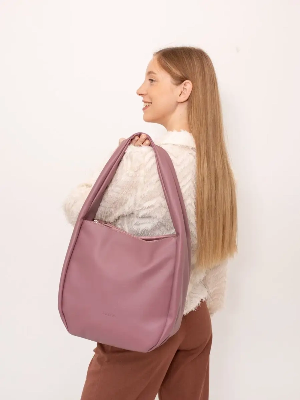 Сумка большая через плечо шоппер мешок