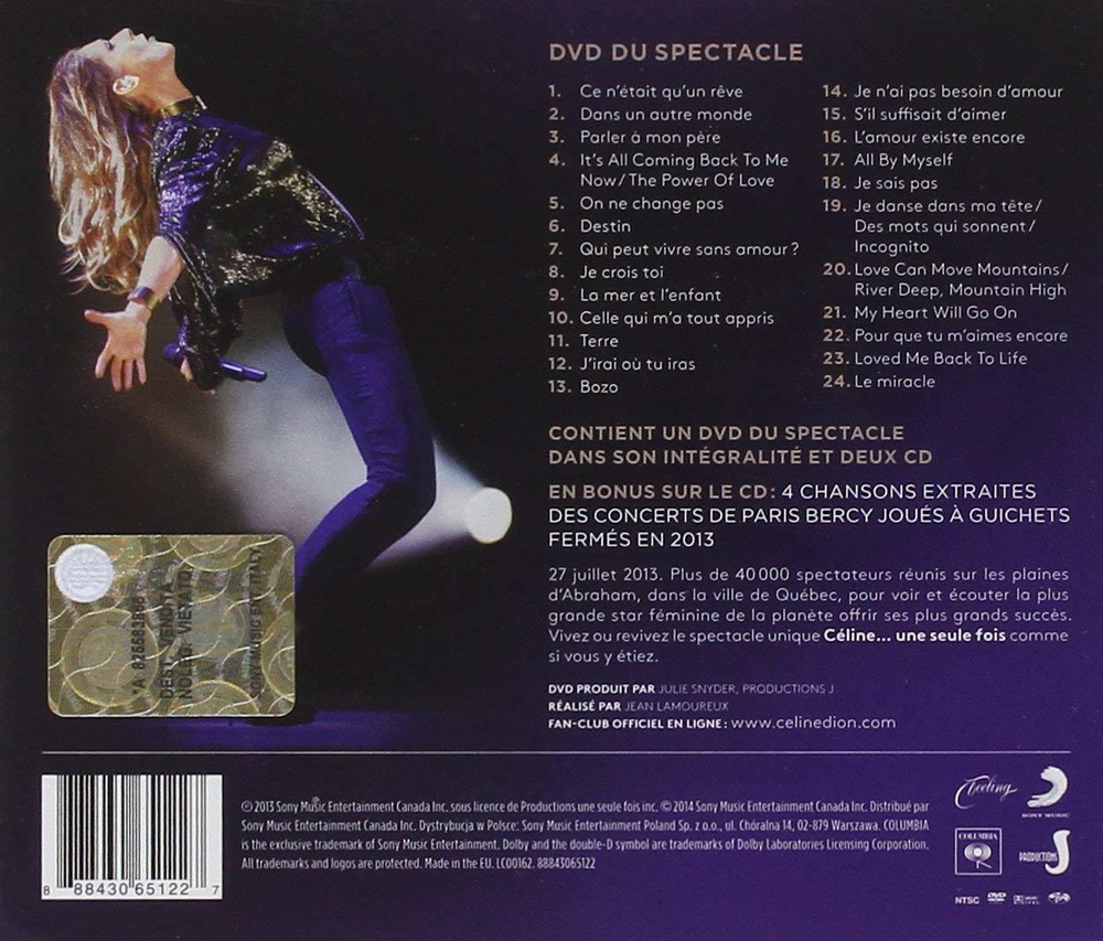 Celine Dion / Une Seule Fois - Live 2013 (2CD+DVD)