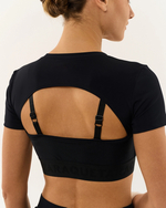 ОДЕЖДА ДЛЯ ТЕННИСА Женская, Топ RAQUETA RASH 23 BRIGHT AND BLACK .