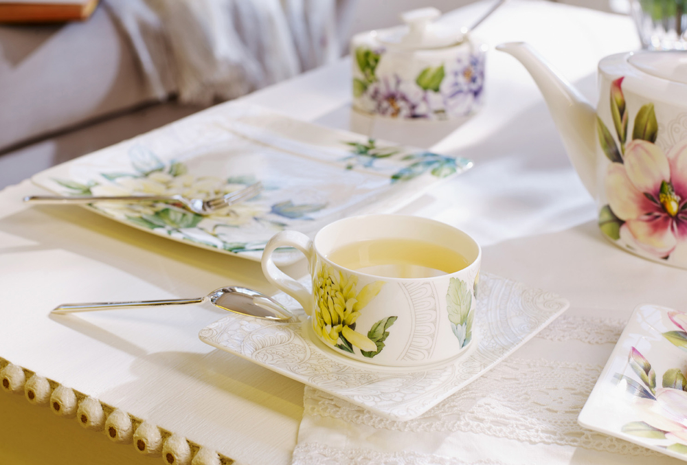 Villeroy & Boch Чашка с блюдцем Quinsai Garden 230 мл для чая 10-4380-1270+10-4380-1280