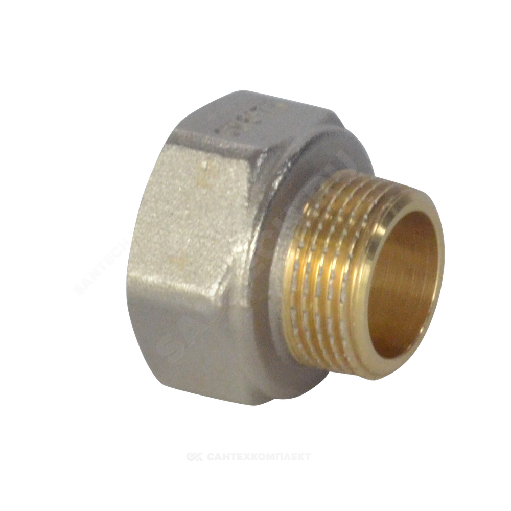 Переход латунь никель реборда Ду 32х20 (1 1/4"х3/4") ВР/НР 9021 ГОСТ 32585-2013 Aquasfera 9021-05
