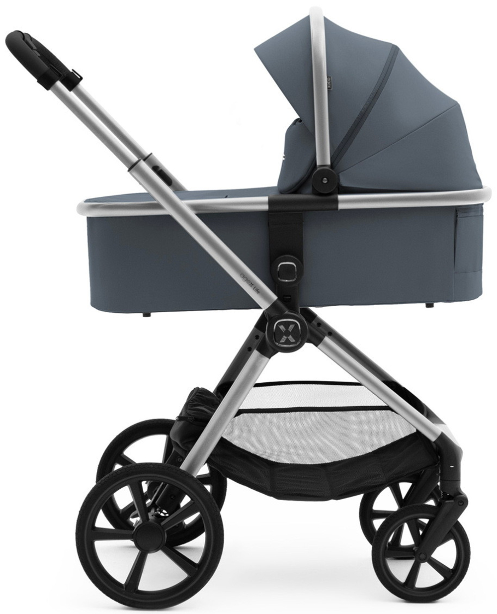 Коляска Agex Life 3 в 1 хромированная рама с автокреслом i-Safe Grey ALG590 Chrome Grey (Серый)