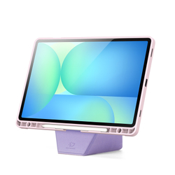 Чехол книжка розового цвета от Dux Ducis для Samsung Tab S10 FE, Tab S9 и Tab S9 FE, серия Vers Series Case, с магнитным держателем Pencil