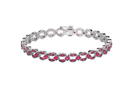 Браслет с рубинами из белого золота JA-B-522788-1