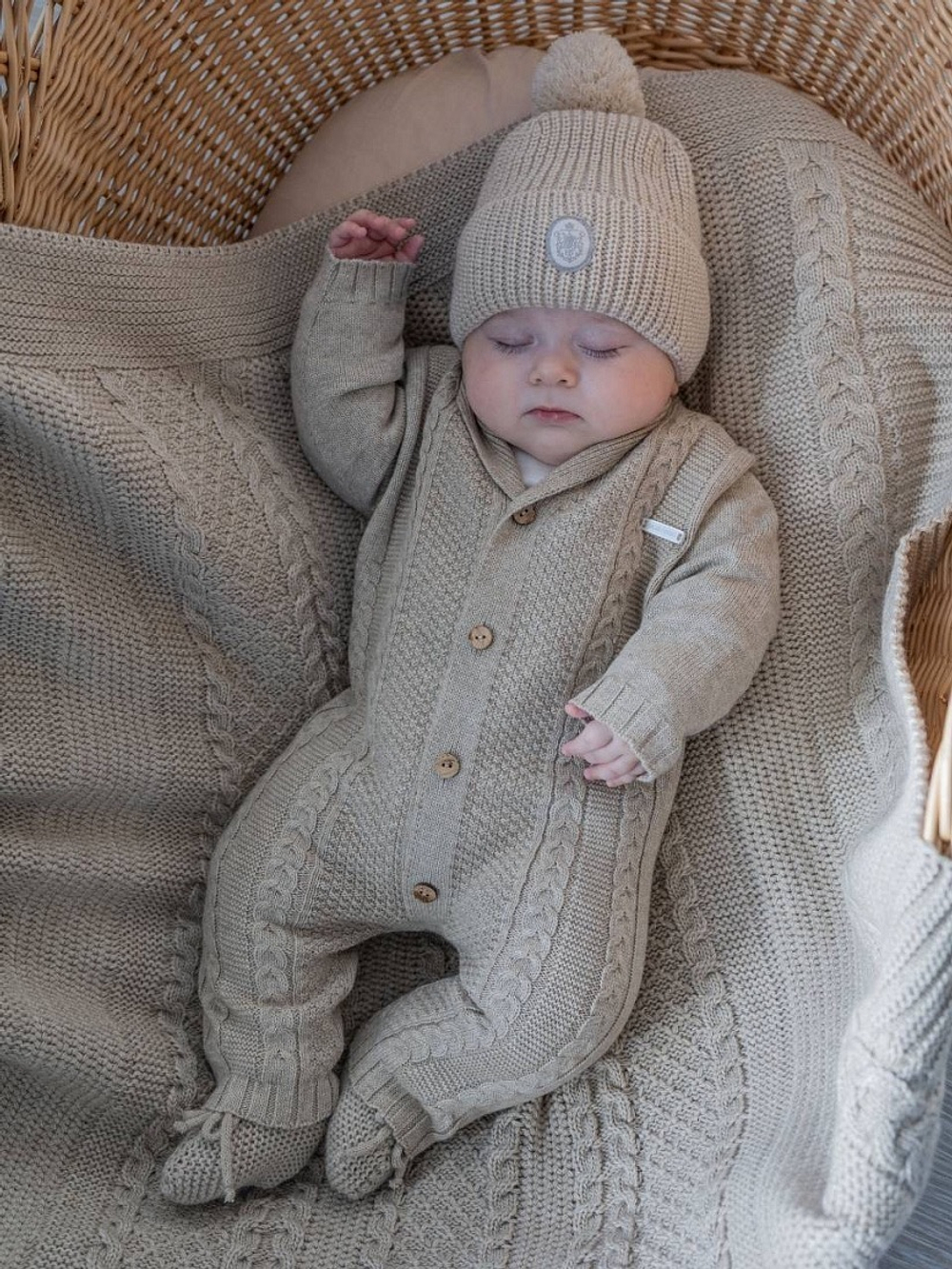 Комбинезон "Косы", Темно-бежевый