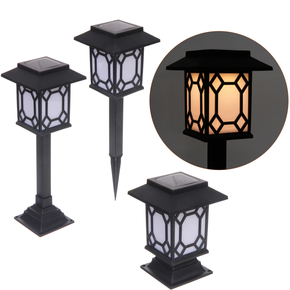 Фонарь садовый «Световой поток» 19,5*13,5 см (h-40 см), на солнечной батарее (свечение теплый белый) 9 LED