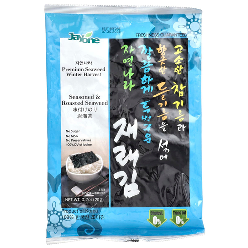 Jayone, Обжаренные с приправами морские водоросли, 20 г (0,7 унции)