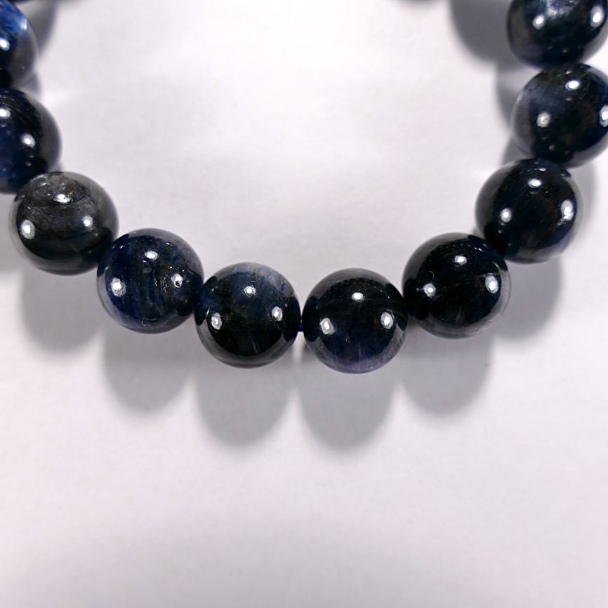 Бусина из кианита черного, шар гладкий 12 мм