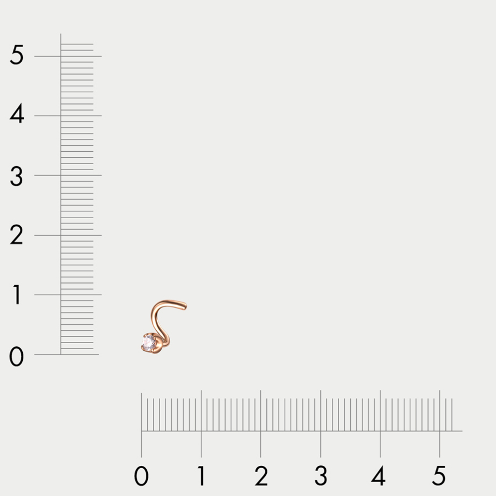 Пирсинг для женщин из розового золота 585 пробы со вставкой из циркония (арт. 04-0039)