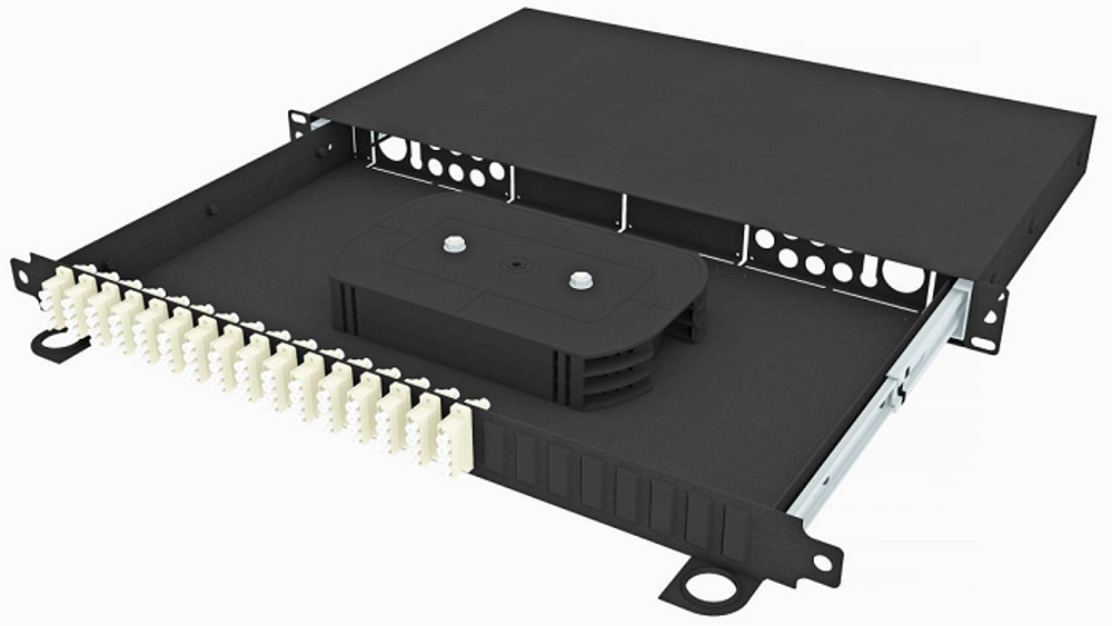 Кросс оптический стоечный  TopLAN КРСв-Top-1U-64LC/U-OM2-BK