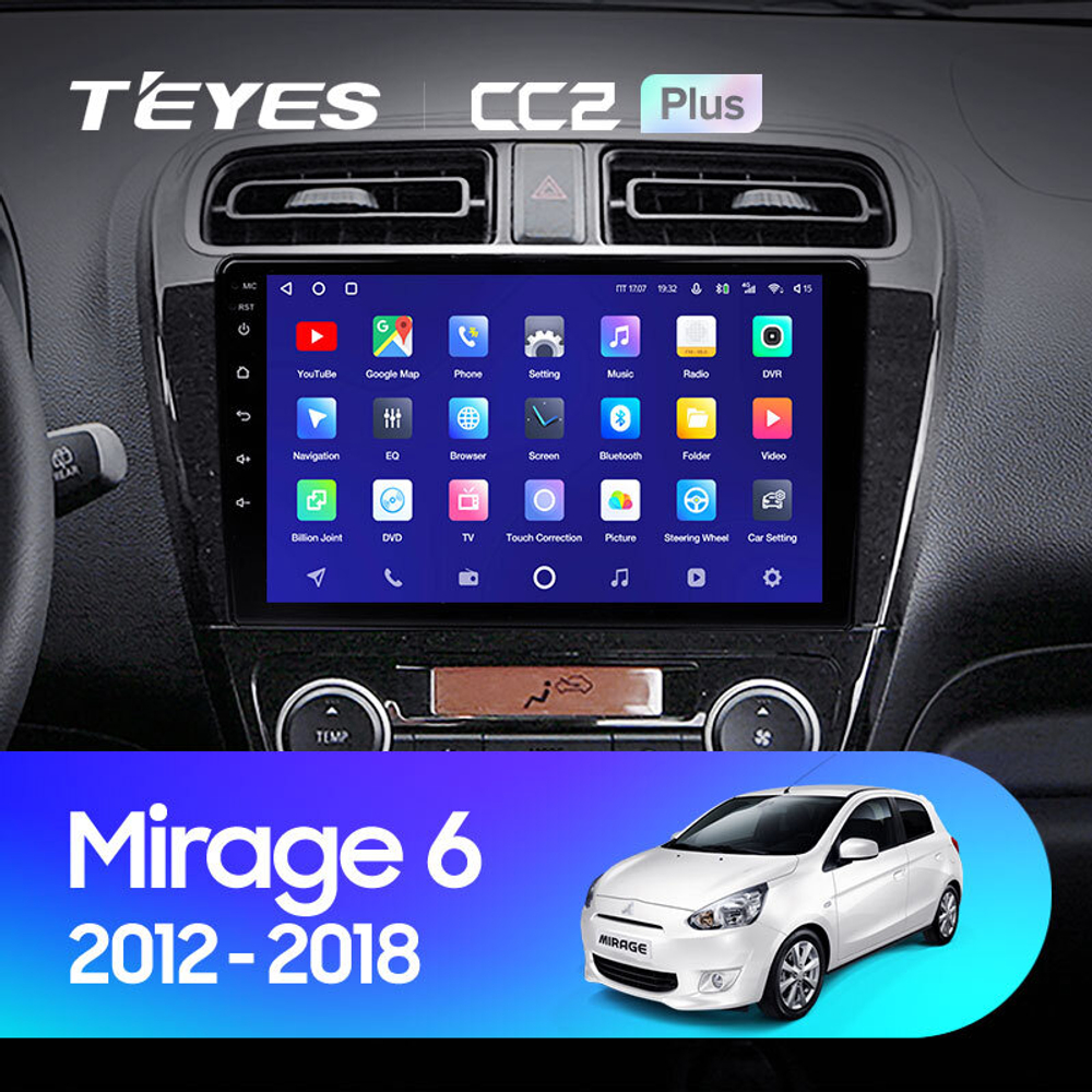 Teyes CC2 Plus 9" для Mitsubishi Mirage 6 2012-2018