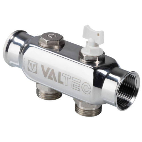 Коллектор VALTEC VTc.505.SS.060505 из нерж. стали с м-о расст. вых. 50 мм 1"х3/4" 5 вых. евроконус