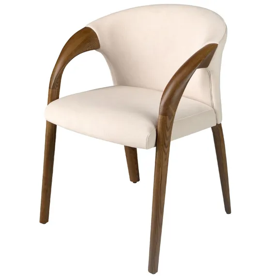 Стул Angel Cerda 5151, кремовый бархат, орех