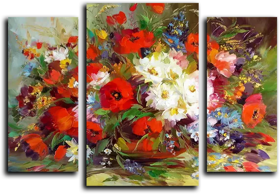 Модульная картина "Цветочное ассорти "
