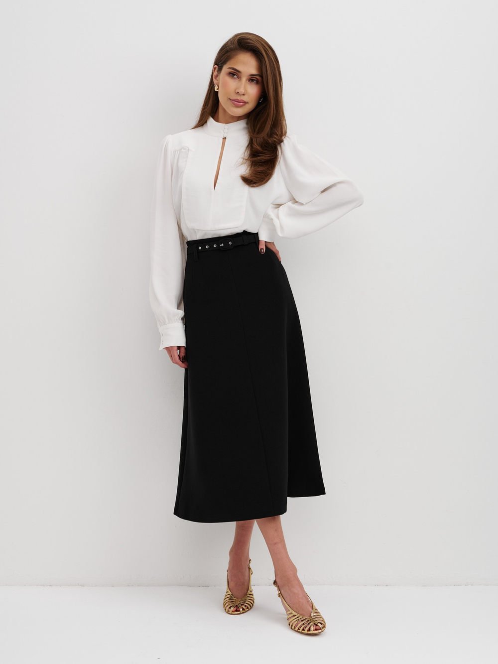 Блуза из крепа, белая