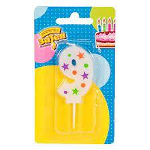 Свеча-цифра "9" Звезды