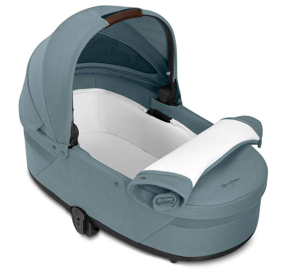 Коляска Cybex Balios S Lux TPE complete Aton B2 Steel Grey 3 в 1 Stormy Blue с дождевиками