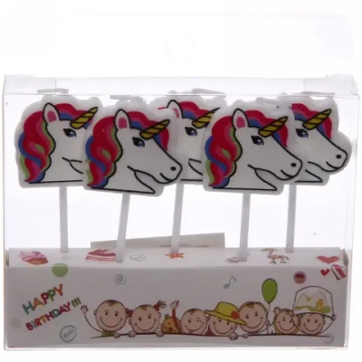 Свечи для торта «Единорожек» (набор 5 шт) 8 см