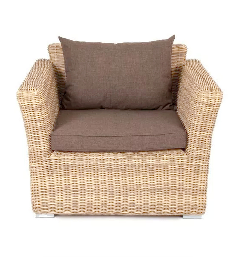 "Капучино" кресло из искусственного ротанга, цвет соломенный