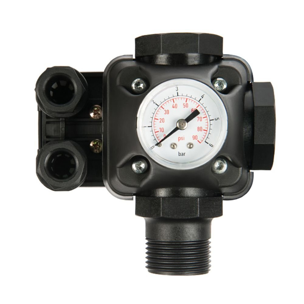 Реле давления для насоса, 1", 1-5 атм, 10 А, + манометр+тройник, Unipump, РМ/5-3W, 54654