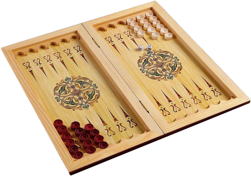 Набор 2 игры с доской "Лев" ( шашки, нарды), игральная доска 60 x 60 см. SA-42806