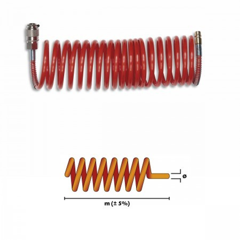 Шланг спиральный GAV SRU 10 м, D 6*8, быстросъем