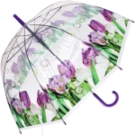 Зонт-трость женский купол «Цветы», 8 спиц, цвет микс, d-80см, длина в слож. виде 82см