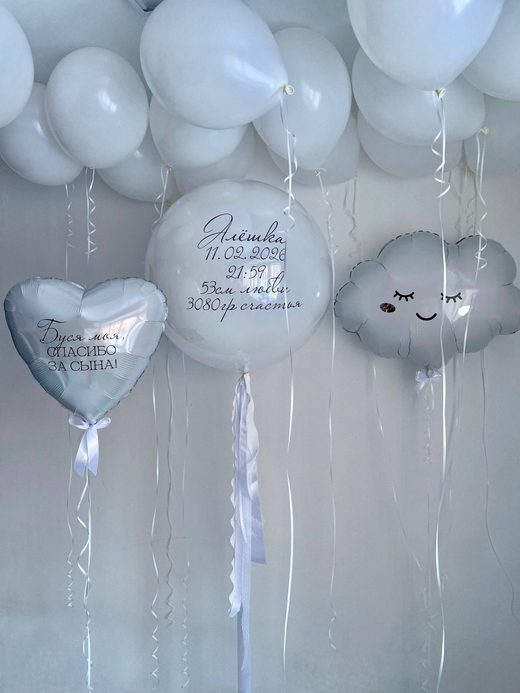 Воздушные гелиевые шарики на выписку из роддома №4766