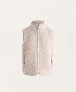 Oysho Базовый жилет из искусственной овчины на молнии, светлый экрю