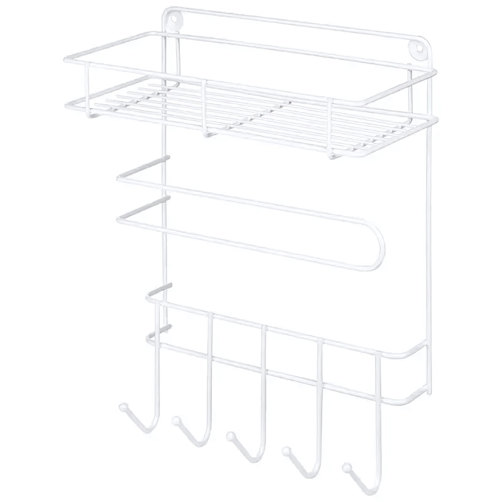 Полка с крючками и держателем для бумажных полотенец Ripiani 25*11,5*35 см (полимерное п