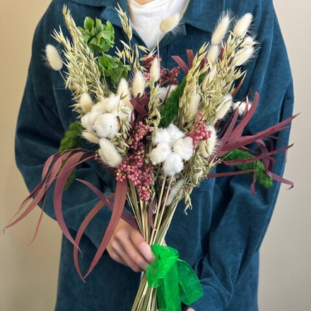 БУКЕТ ИЗ СУХОЦВЕТОВ "ХЛОПКОВАЯ НЕЖНОСТЬ"
