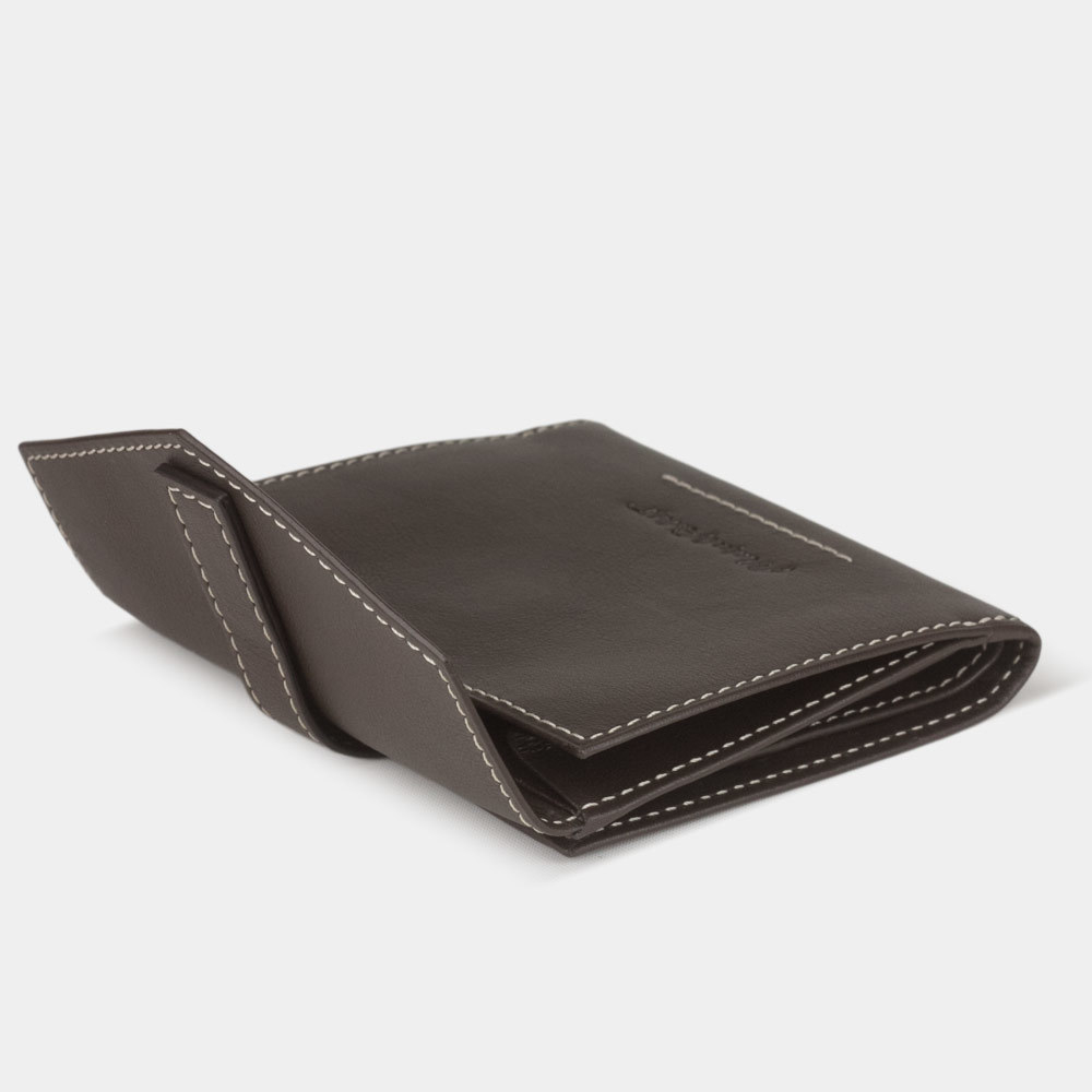 Кошелек женский Tresor из кожи теленка, темно-коричневого цвета