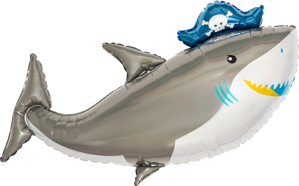 Шар (38''/97 см) Фигура, Акула Пират (повязка флибустьера)