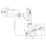 Сифон 1 1/2*40 БЕЗ ВЫПУСКА Ani смещенный,с носиком,F5320 АНИ пласт