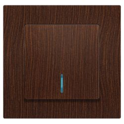 Выключатель Intro Accent 6-102-10 с подсветкой, 10А-250В, IP20, СУ, AL/CU, венге