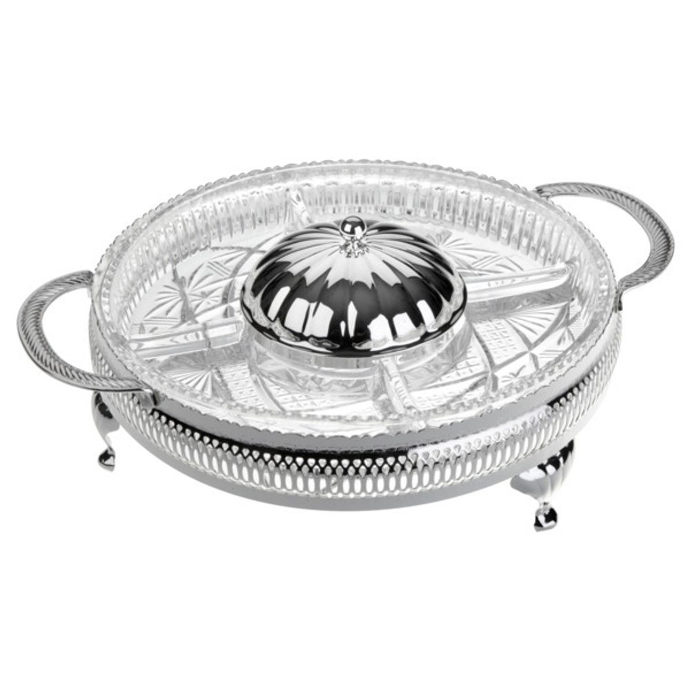 Менажница 25см с центральной крышкой Queen Anne с ручками