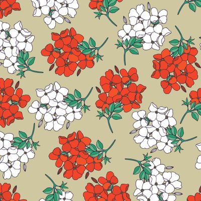 Flowering branches seamless pattern.
