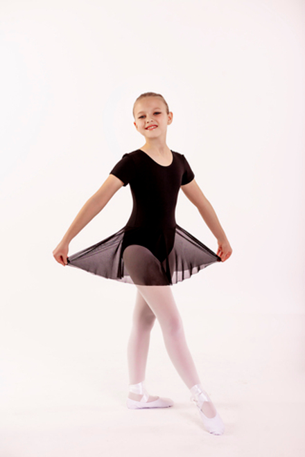 Гимнастический купальник из хлопка со встроенной юбкой