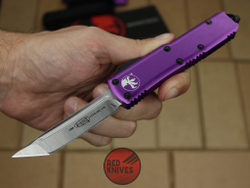 Нож Microtech UTX-85 T/E - фиолетовая рукоять, танто клинок, сатин RK-398