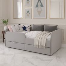 Кровать детская 160х80 см с бортиком и ящиками (капучино Беверли)