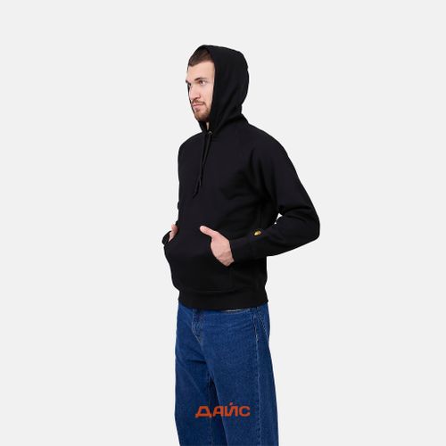 Толстовка мужская Carhartt WIP Hooded Chase Sweatshirt  артикул:I026384/I033661_black - купить в магазине Дайс