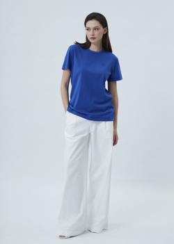 Женская футболка с вышивкой синий р.L