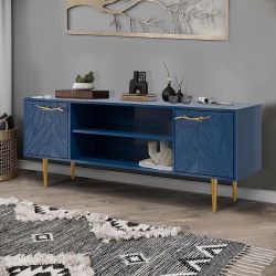 Тумба под ТВ Арт Колор leaves 155см Стайл Голд Королевский синий