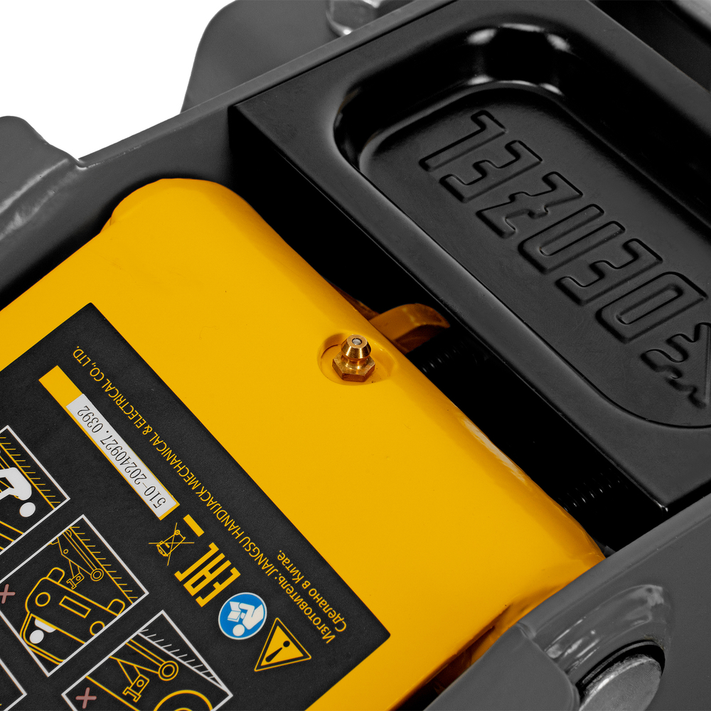 Домкрат гидравлический подкатной, 3 т, 75-500 мм, быстрый подъем, низкий подхват, проф. Denzel