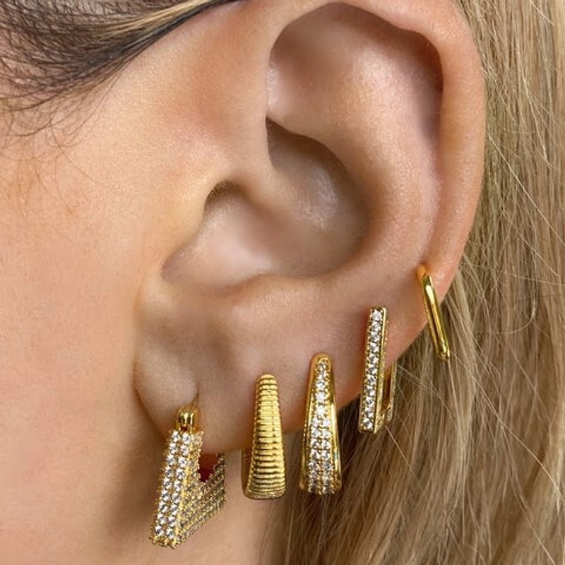 Серьги Блестящий Мини Боксер – Золото