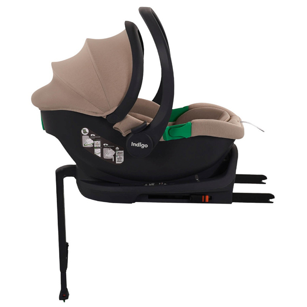 Автокресло Indigo MINKY I-SIZE с базой, группа 0+ (40-87см) бежевый