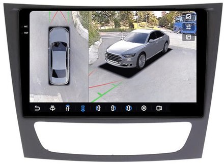 Магнитола для Mercedes-Benz E W211 2002-2010, CLS W219 - FarCar BX1260M-360 монитор 9.5" 2K QLED на Android 13, 6Гб+128Гб, CarPlay, 4G SIM-слот, 4 камеры в комплекте