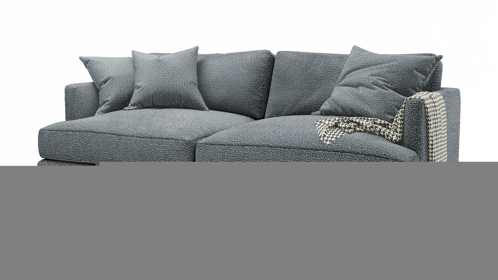 Диван Ибица Camel 26 215*116*93 см, Серый Букле Еврокнижка Фиеста