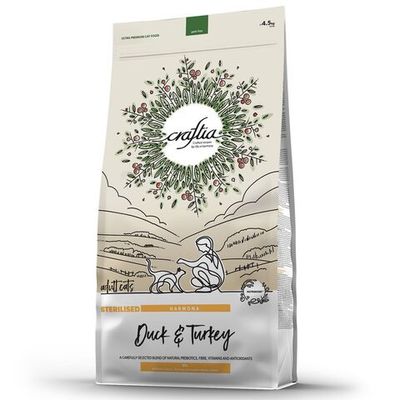 Сухой корм CRAFTIA HARMONA для стерилизованных кошек из утки и индейки, Пакет 4,5 кг